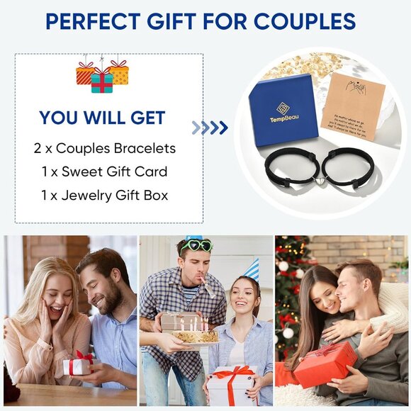 Couples Matching Heart Puzzle Bracelets Adjustable Rope Jewelry Gift - Picture 6 of 9